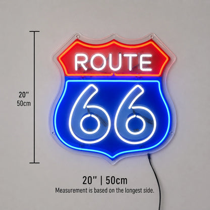 Classic Route 66 Wall Neon Sign LED Neon Sign size image