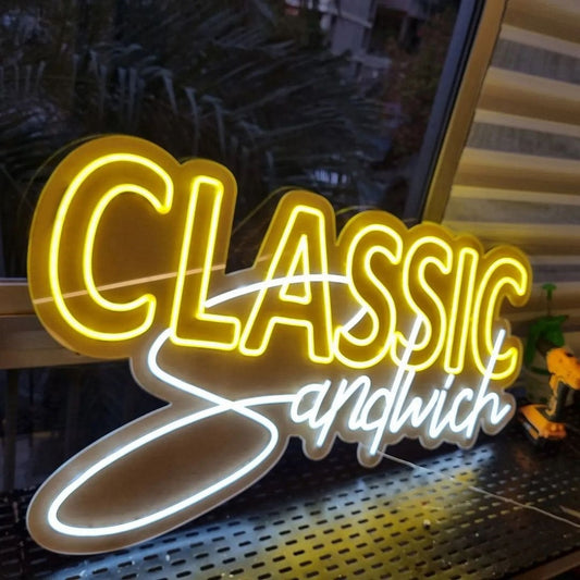 Classic Sandwich Led Sign Business Neon Sign