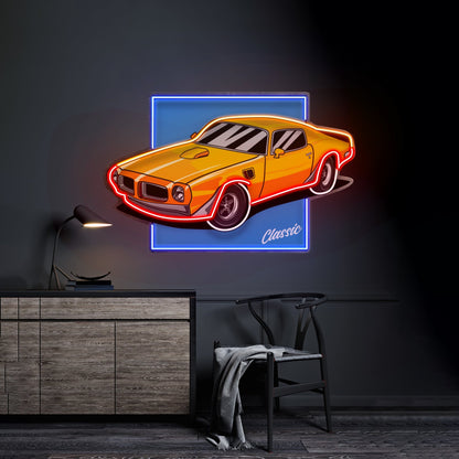 Classic Yellow Car Led Neon Sign Light Custom Led Signs - Shineneon