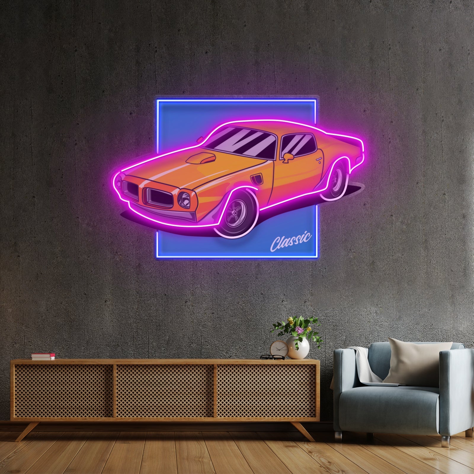 Classic Yellow Car Led Neon Sign Light Custom Led Signs - Shineneon