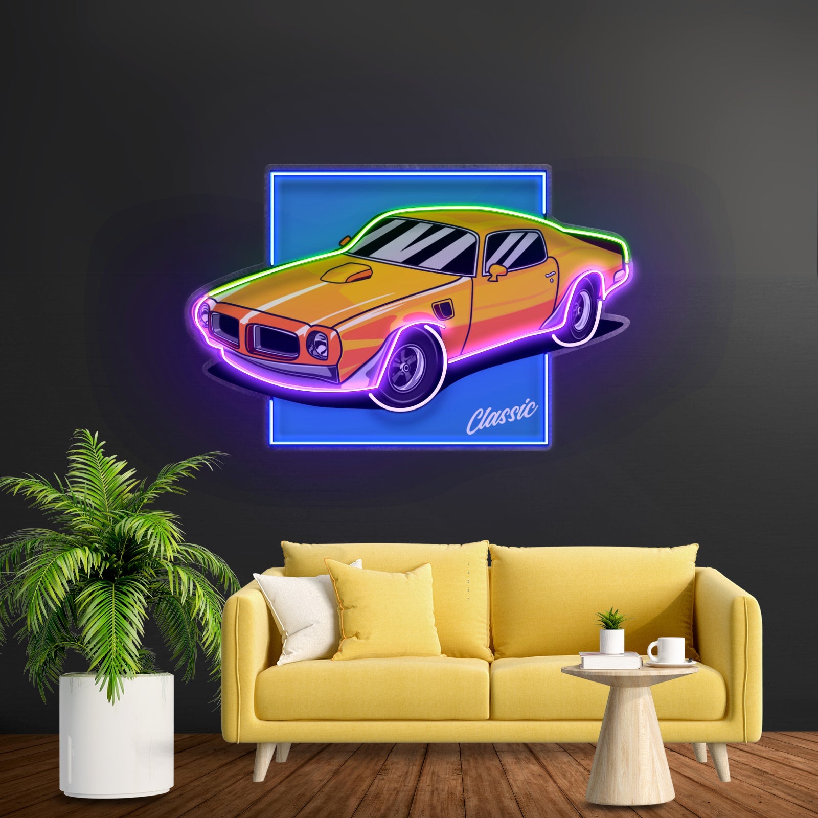 Classic Yellow Car Led Neon Sign Light Custom Led Signs - Shineneon