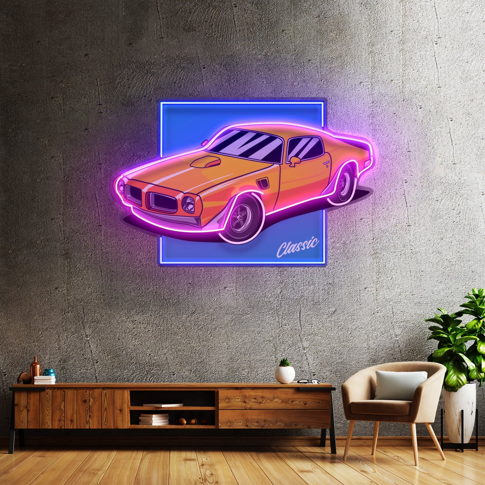 Classic Yellow Car Led Neon Sign Light Custom Led Signs - Shineneon