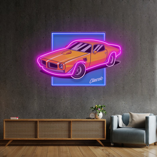 Classic Yellow Car Led Neon Sign Light Custom Led Signs