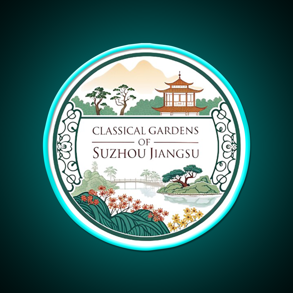 Classical Gardens Of Suzhou Led Neon Sign Chinese Food Wall Art Rgb Color