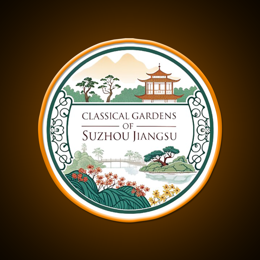 Classical Gardens Of Suzhou Led Neon Sign Chinese Food Wall Art Rgb Color