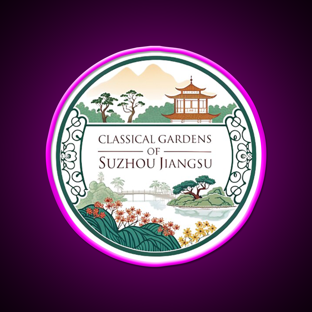 Classical Gardens Of Suzhou Led Neon Sign Chinese Food Wall Art Rgb Color