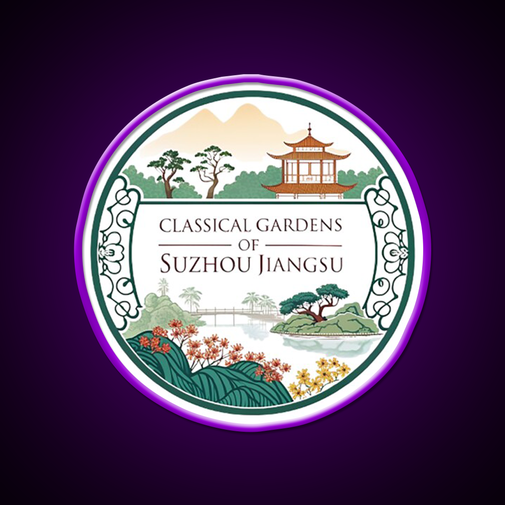 Classical Gardens Of Suzhou Led Neon Sign Chinese Food Wall Art Rgb Color