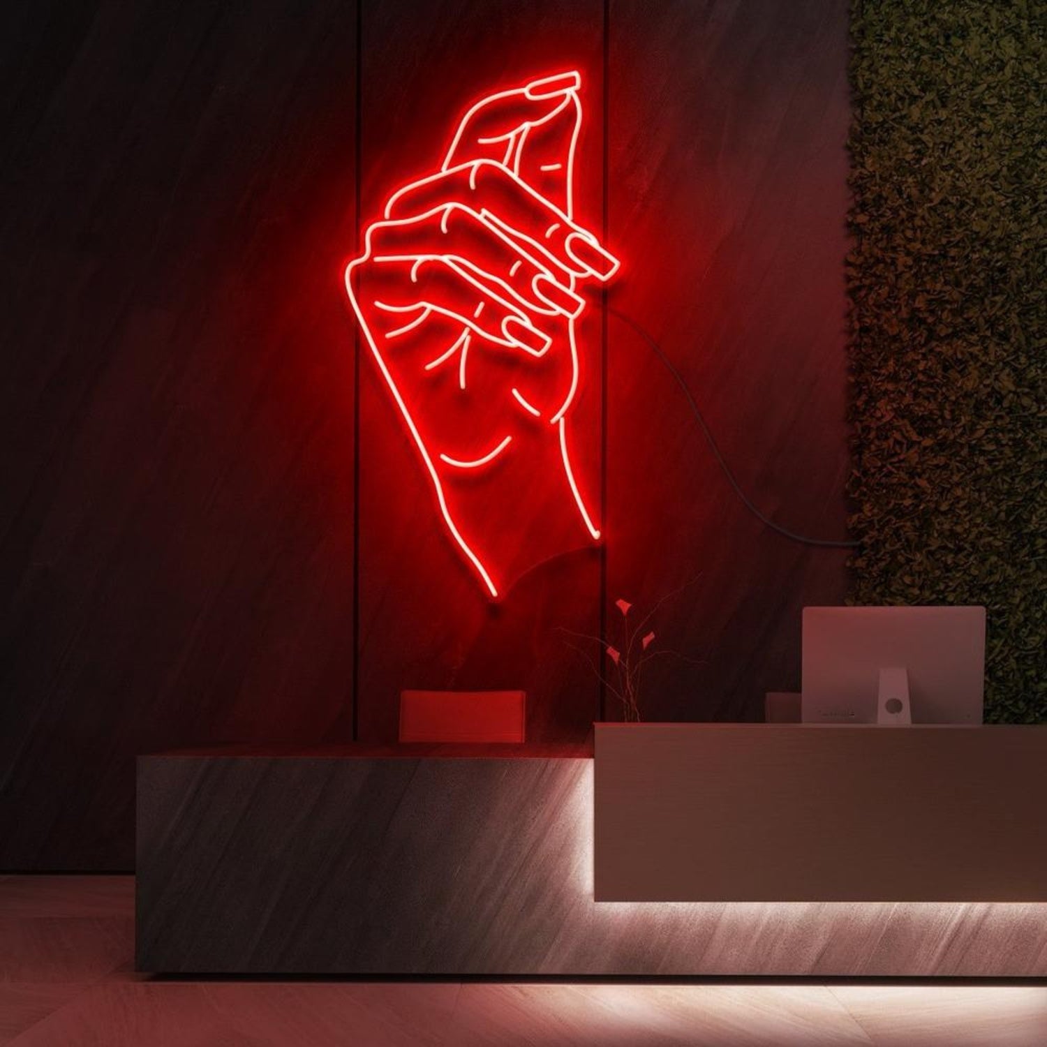 Classy Claws Blue Hand-Outline Led Neon Sign For Reception Decor | Shineneon