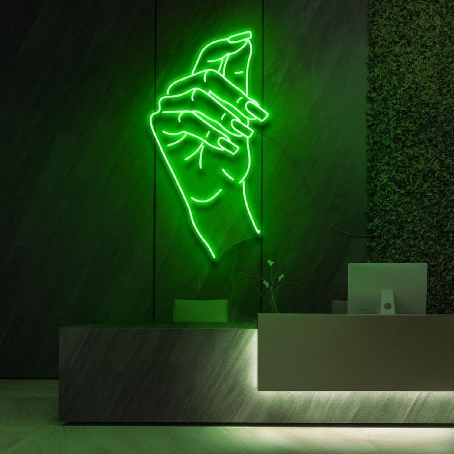 Classy Claws Blue Hand-Outline Led Neon Sign For Reception Decor | Shineneon