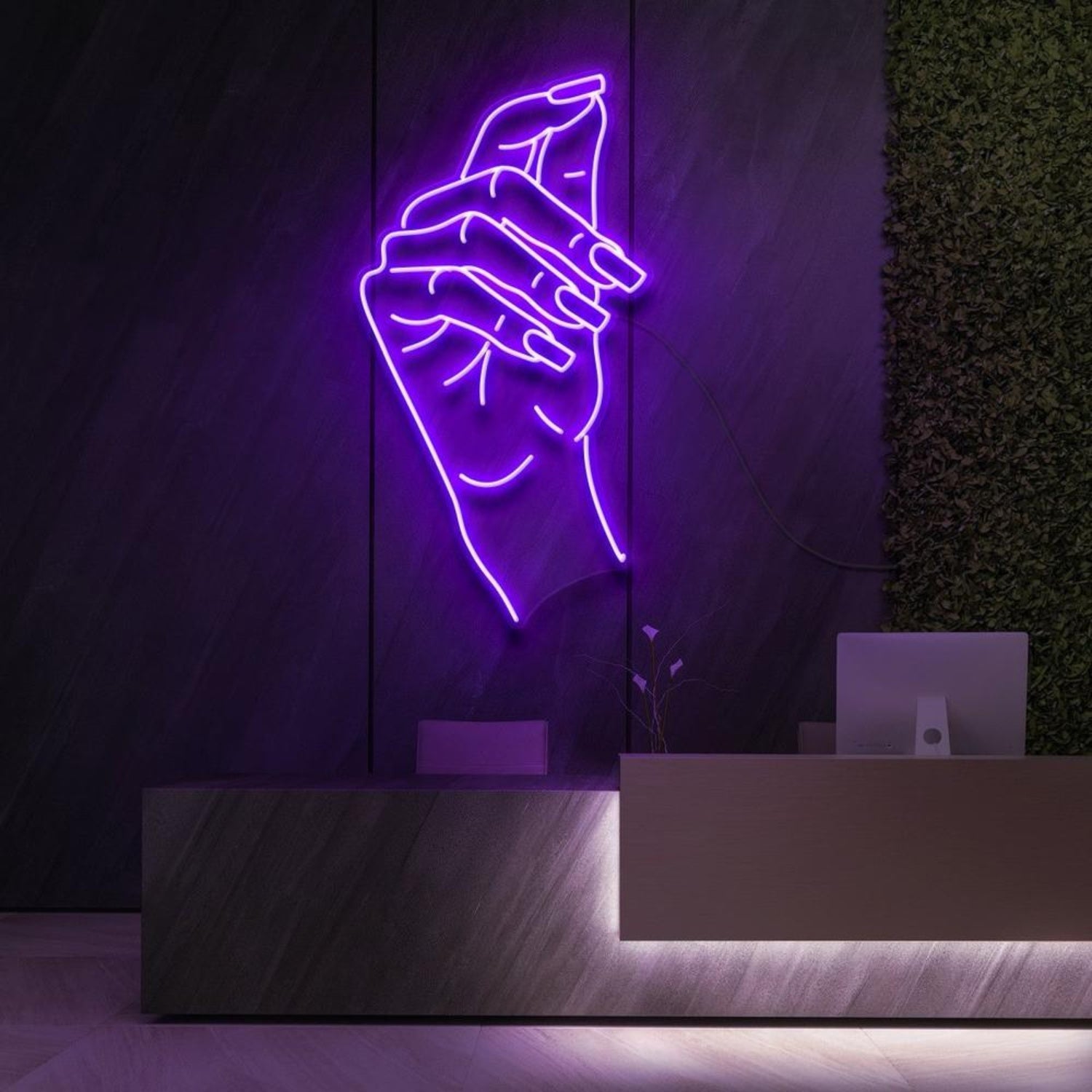 Classy Claws Blue Hand-Outline Led Neon Sign For Reception Decor | Shineneon
