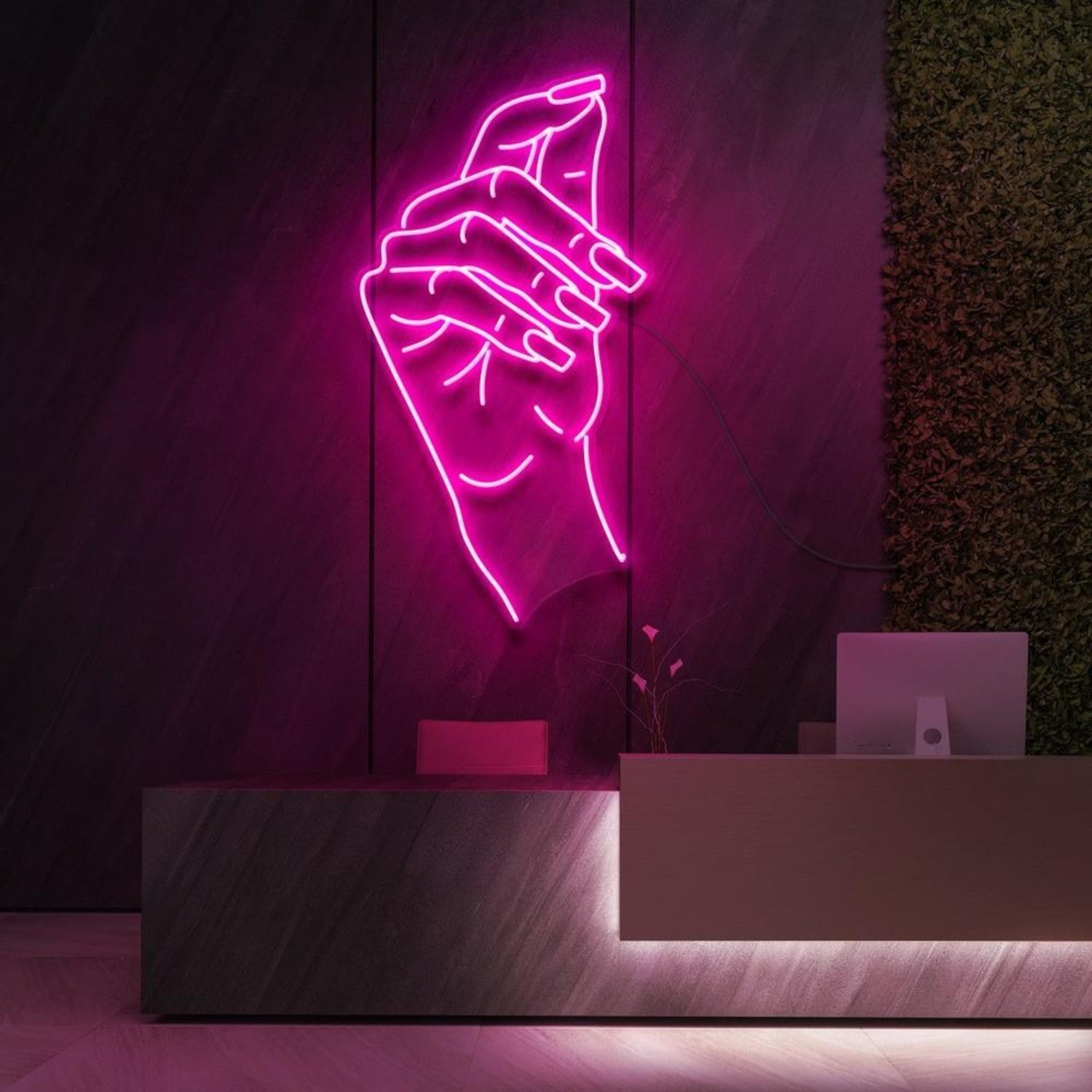 Classy Claws Blue Hand-Outline Led Neon Sign For Reception Decor | Shineneon