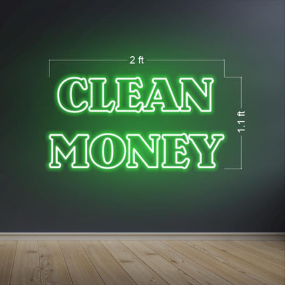 Clean Money Led Neon Sign For Bars Home Decor | Shineneon