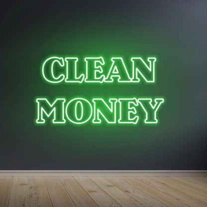 Clean Money Led Neon Sign For Bars Home Decor | Shineneon