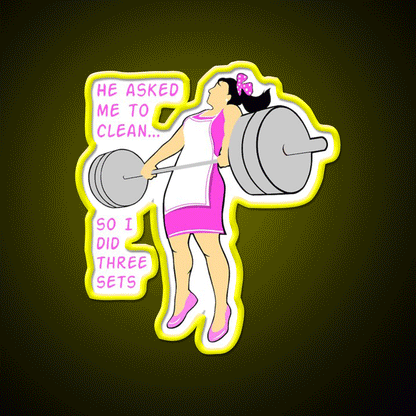 Cleaning With Weights Gym Fitness Led Neon Sign Rgb Color