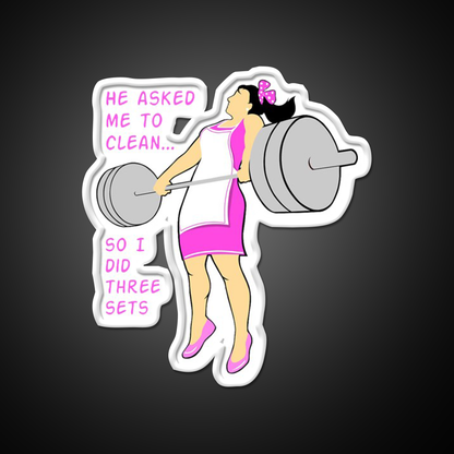 Cleaning With Weights Gym Fitness Led Neon Sign Rgb Color