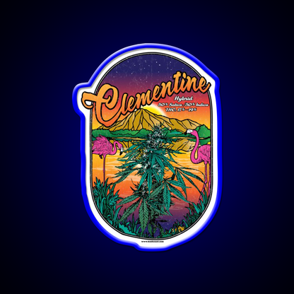 Clementine Strain Art Hemp Inspired Green Leaf Led Neon Sign Rgb Color - LED neon sign view 5