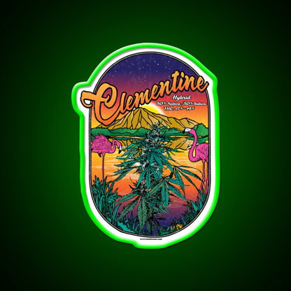 Clementine Strain Art Hemp Inspired Green Leaf Led Neon Sign Rgb Color - LED neon sign view 8