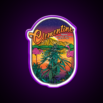 Clementine Strain Art Hemp Inspired Green Leaf Led Neon Sign Rgb Color - LED neon sign view 9