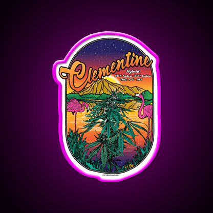 Clementine Strain Art Hemp Inspired Green Leaf Led Neon Sign Rgb Color - Shineneon