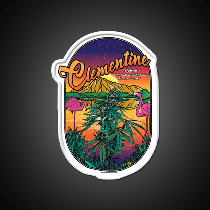 Clementine Strain Art Hemp Inspired Green Leaf Led Neon Sign Rgb Color - Shineneon