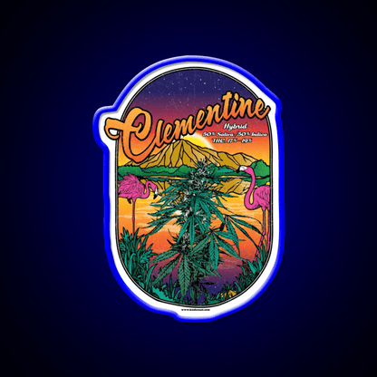 Clementine Strain Art Hemp Inspired Green Leaf Led Neon Sign Rgb Color - Shineneon