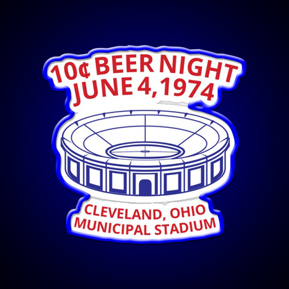 Cleveland Baseball 10 Cent Beer Night Souvenir Beer Bar Decor Led Neon Sign Rgb Color - LED neon sign view 5
