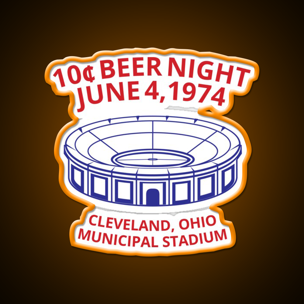 Cleveland Baseball 10 Cent Beer Night Souvenir Beer Bar Decor Led Neon Sign Rgb Color - LED neon sign view 6