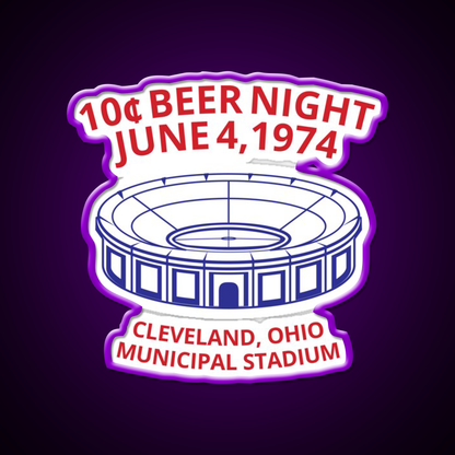 Cleveland Baseball 10 Cent Beer Night Souvenir Beer Bar Decor Led Neon Sign Rgb Color - LED neon sign view 9