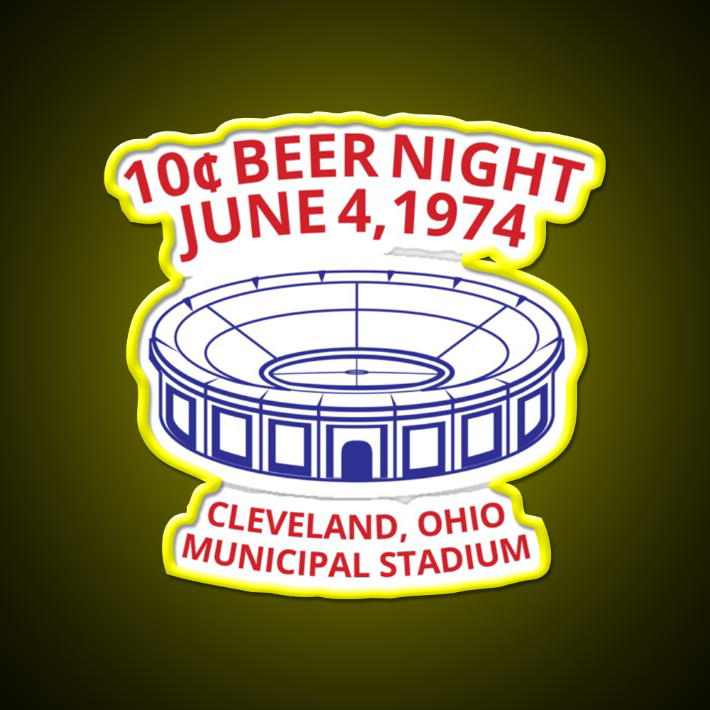 Cleveland Baseball 10 Cent Beer Night Souvenir Beer Bar Decor Led Neon Sign Rgb Color - LED neon sign view 7