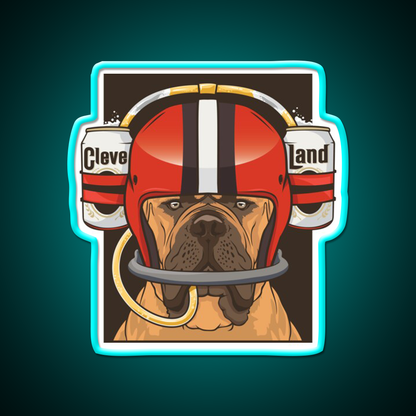 Cleveland Browns Beer Helmet Design Beer Bar Decor Led Neon Sign Rgb Color - Size and dimension reference
