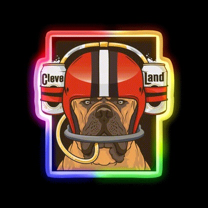Cleveland Browns Beer Helmet Design Beer Bar Decor Led Neon Sign Rgb Color - LED neon sign close-up detail