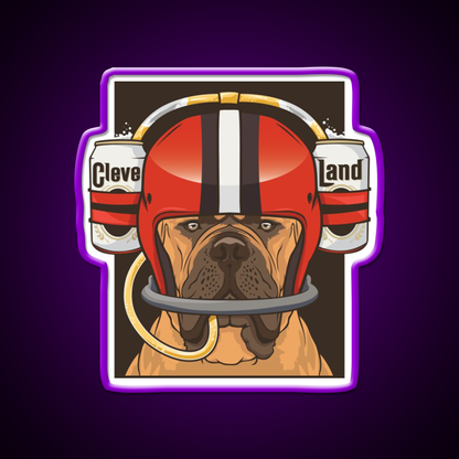Cleveland Browns Beer Helmet Design Beer Bar Decor Led Neon Sign Rgb Color - LED neon sign view 9