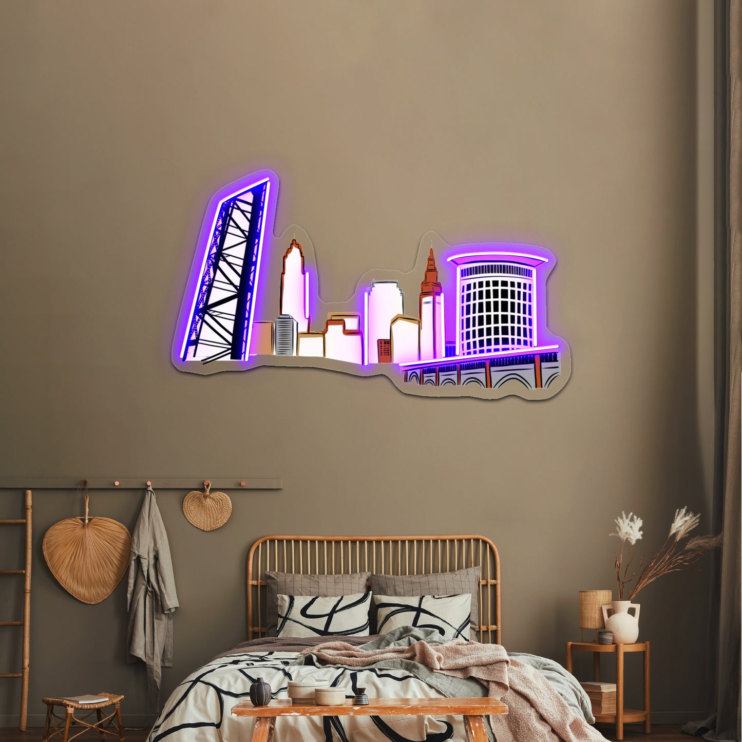 Cleveland The City Skyline Wall Artwork Neon Signs