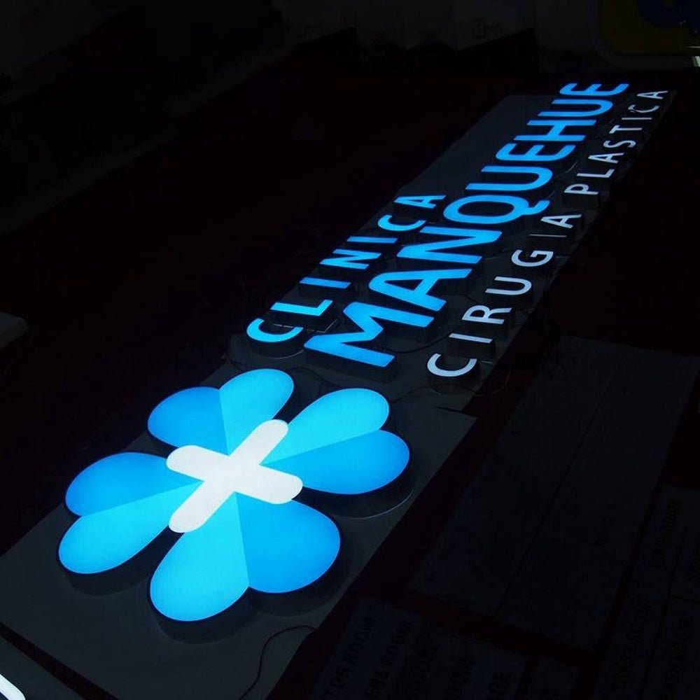 Clinica Manquehue With Logo 3D Frontlit Letters Metal Led Sign - Shineneon