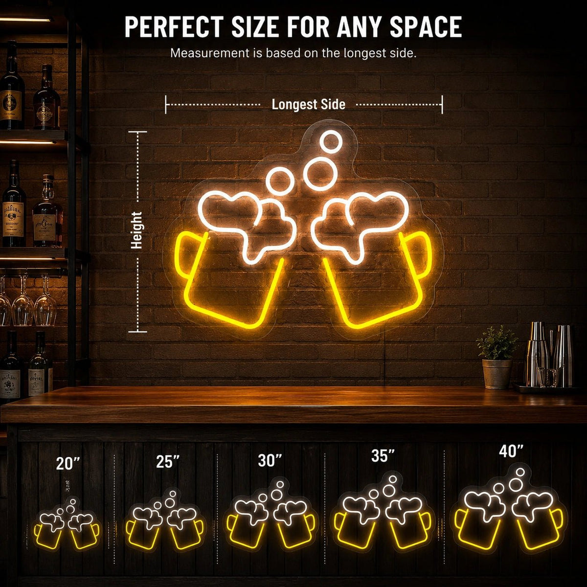 Clinking Beer Mugs Bubbles LED Neon Sign - Shineneon