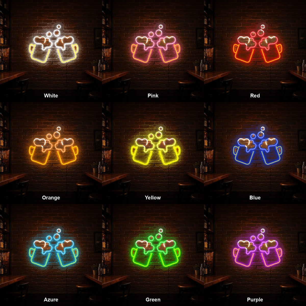 Clinking Beer Mugs Bubbles LED Neon Sign - Shineneon