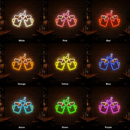 Clinking Beer Mugs Bubbles LED Neon Sign - Shineneon