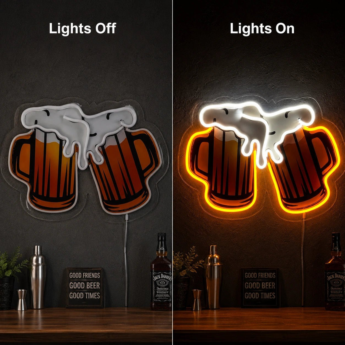 Clinking Beer Mugs LED Neon Sign - Shineneon