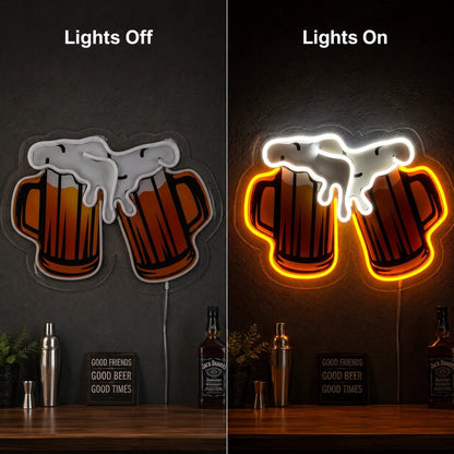 Clinking Beer Mugs LED Neon Sign - Shineneon