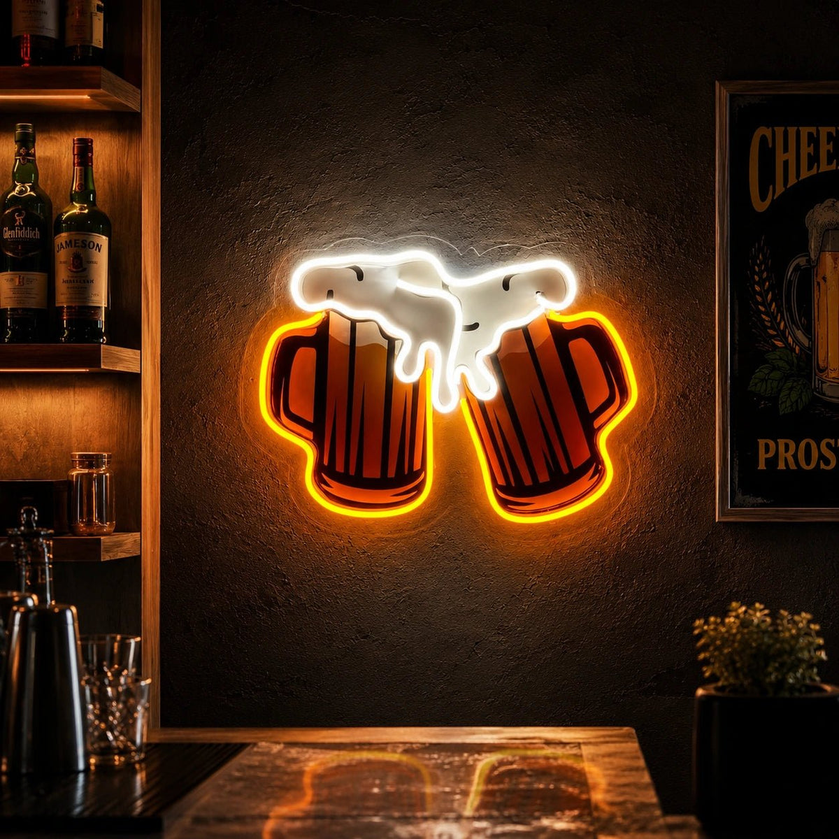 Clinking Beer Mugs LED Neon Sign - Shineneon