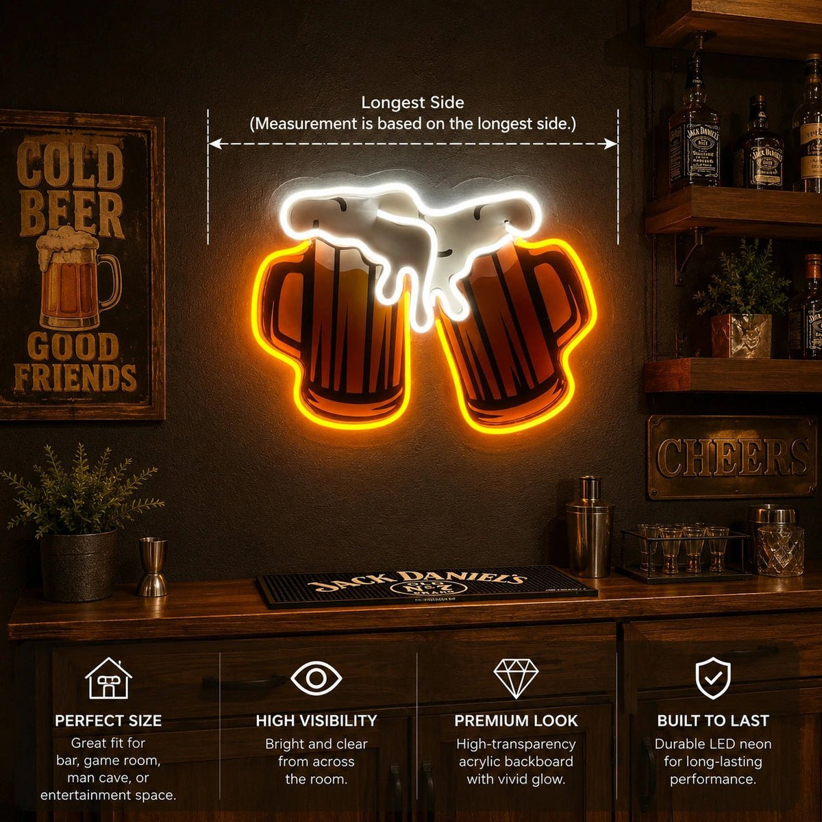 Clinking Beer Mugs LED Neon Sign - Shineneon