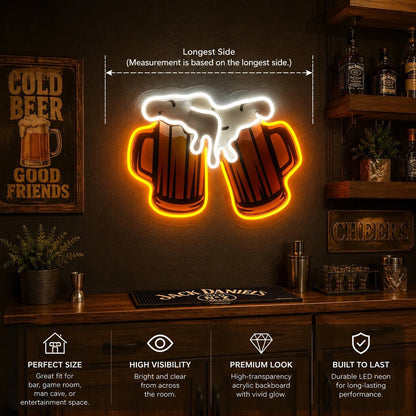 Clinking Beer Mugs LED Neon Sign - Shineneon