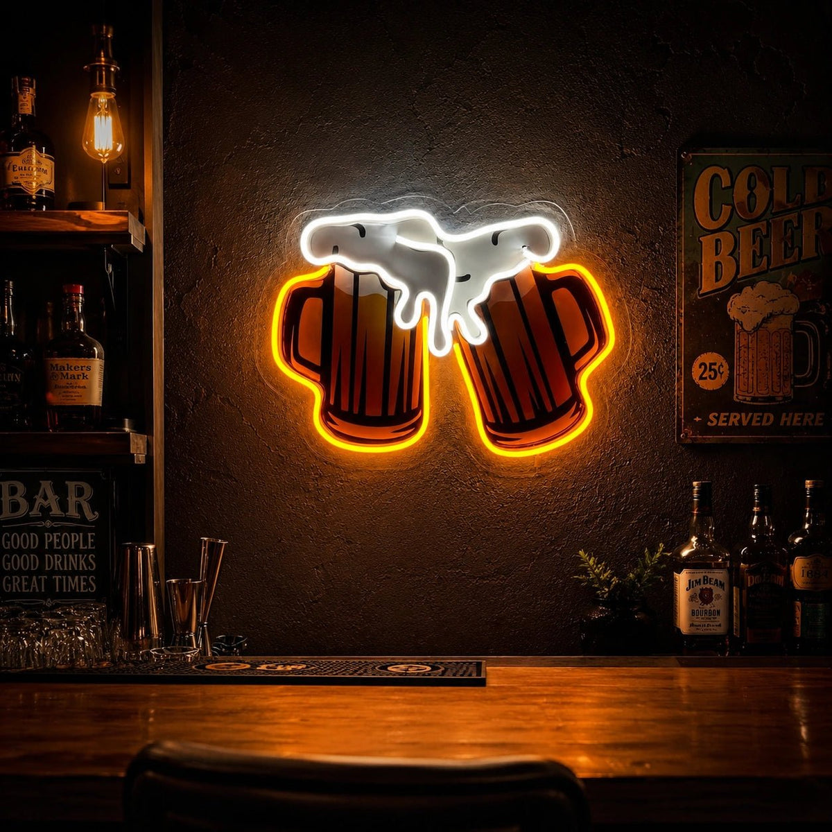 Clinking Beer Mugs LED Neon Sign - Shineneon