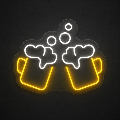Clinking Beer Mugs Vintage LED Neon Sign main product image