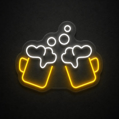 Clinking Beer Mugs Vintage LED Neon Sign - Shineneon