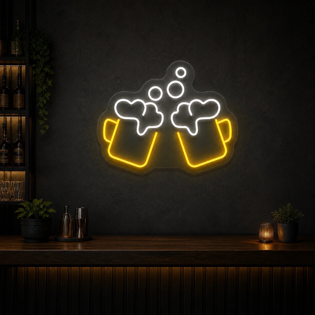 Clinking Beer Mugs Vintage LED Neon Sign - Shineneon