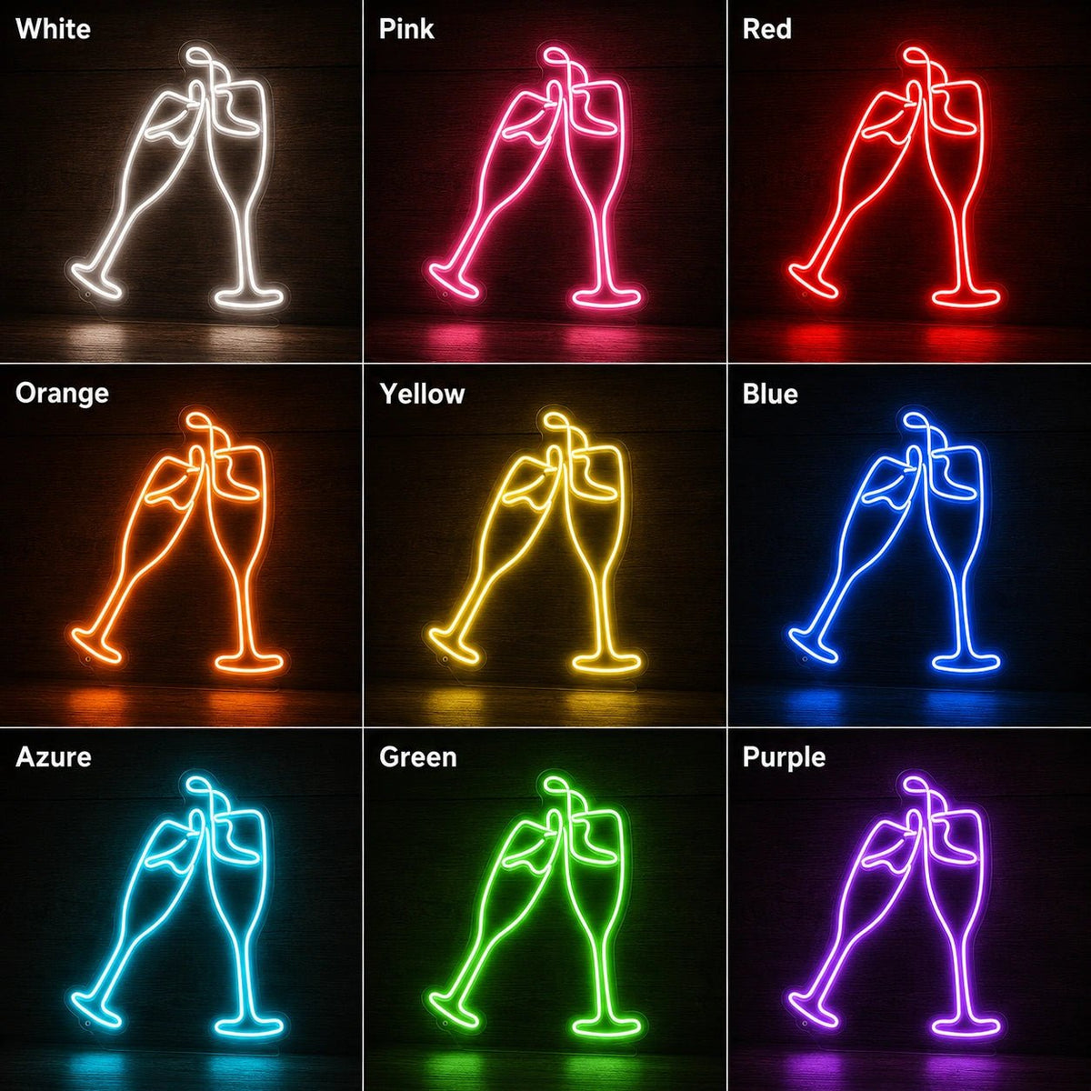 Clinking Champagne Glasses LED Neon Sign - Shineneon
