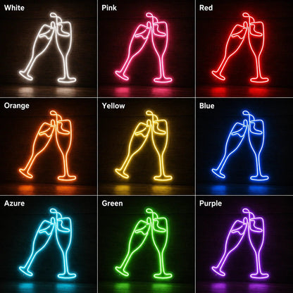 Clinking Champagne Glasses LED Neon Sign - Shineneon