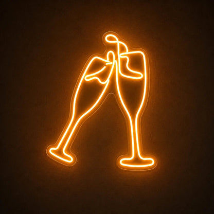 Clinking Champagne Glasses LED Neon Sign - Shineneon