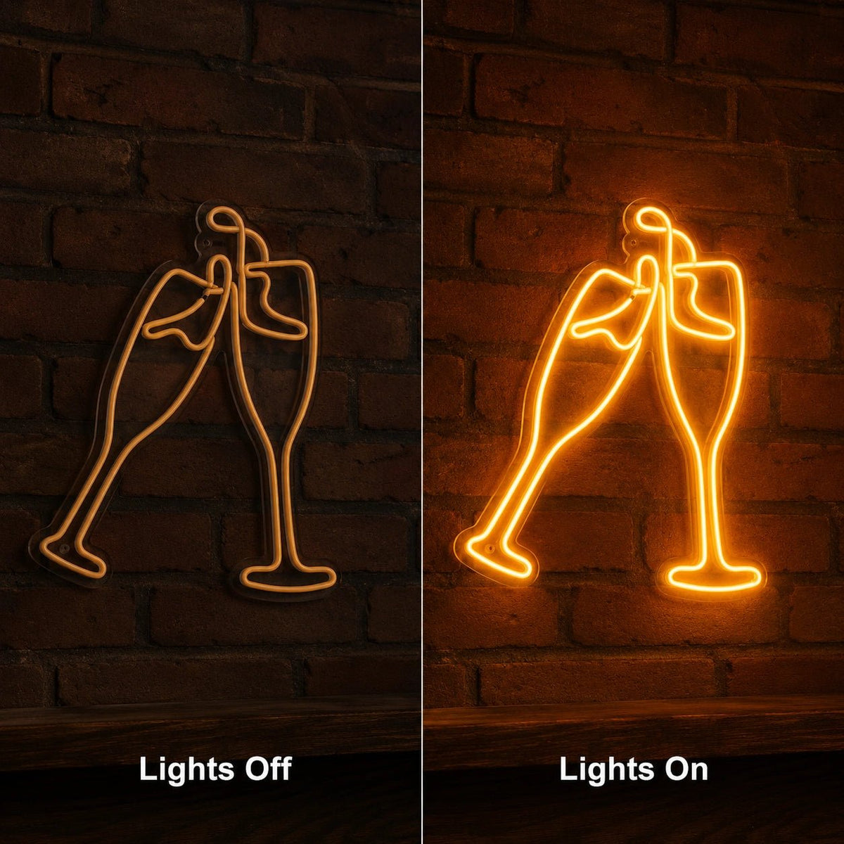 Clinking Champagne Glasses LED Neon Sign - Shineneon